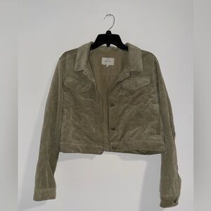 Love Tree Sage Corduroy Utility Jacket